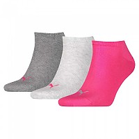 [해외]푸마 Sneaker Plain 양말 3 켤레 136567114 Middle Grey Melange / Pink