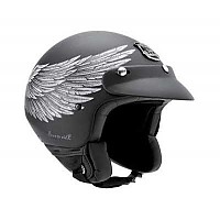 [해외]넥스 SX.60 Eagle Rider 소프트 오픈 페이스 헬멧 9641222 Black-Grey Soft