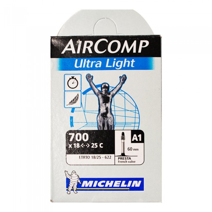 [해외]미쉐린 에어comp Ultralight Presta 60 mm 내부 튜브 1137409888 Black