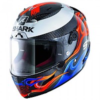 [해외]샤크 카본 로렌조 Race-R 프로 2019 가득한 얼굴 헬멧 9137370470 Carbon / Blue / Red