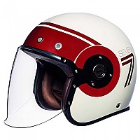 [해외]SMK Retro Seven 오픈 페이스 헬멧 9137423267 Glossy White / Red