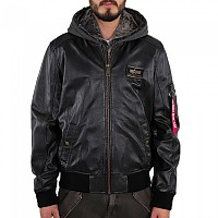 [해외]알파 인더스트리 MA-1 D-Tec Leather 재킷 138022314 Black