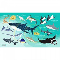 [해외]오셔나리움 수건 Sharks & Rays L 6137681034 Light Blue / Multicolor