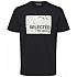 [해외]SELECTED Regular Dani 반팔 티셔츠 138593999 Black / Print Egret Logo Print