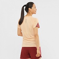 [해외]살로몬 Cross Run 반팔 티셔츠 4138519615 Apricot Ice / Heather / Cabernet