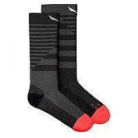 [해외]살레와 Fanes Hybrid Stretch Long Socks 4138564811 Medium Grey Melange / Fluo Coral