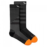 [해외]살레와 Fanes Hybrid Stretch Long Socks 4138564812 Medium Grey Melange / Fluo Orange