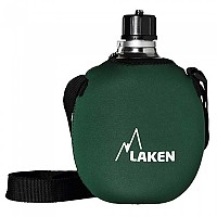 [해외]LAKEN 알루미늄 캔틴 네오프렌 커버와 어깨끈 포함 1L 4138779321 Green