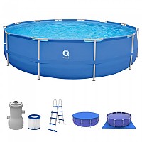 [해외]AVENLI 관형 풀 프레임 라운드 Pool Set 800Gal Filter Pump+Filter+Ladder+Ground Cloth and Cover 6138811655 Blue
