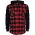 [해외]URBAN CLASSICS 후드 티셔츠 에드 플란넬 후드 스웨트셔츠 리브 138684999 Black / Red / Black