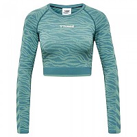 [해외]험멜 Saga Cropped Seamless 긴팔 티셔츠 139082036 North Atlantic / Blue Surf Melange
