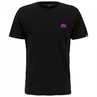 [해외]알파 인더스트리 Basic Small 로고 반팔 티셔츠 139303885 Black / Magenta