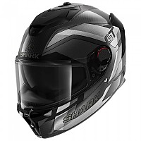 [해외]샤크 스파르탄 GT 프로 Ritmo Carbon 풀페이스 헬멧 9139648501 Matt Carbon / Silver Chrome
