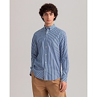[해외]간트 버튼 긴팔 셔츠 Regular Broadcloth Stripe 139342544 College Blue