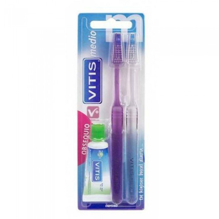 [해외]VITIS Set Medium Anticaries Toothbrushs 2 Units 15ml 139689047