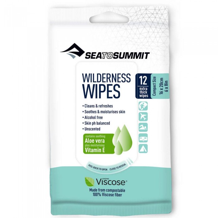 [해외]씨투써밋 수건 Wilderness Wipes Compact 10136674163 Aloe Vera / 12 Units Pack