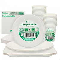 [해외]AKTIVE 일회용 식기 Biodegradable 70 조각 4138510264 White