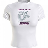 [해외]캘빈클라인 JEANS Hyper Real Y2K Fitted 반팔 티셔츠 140162844 Bright White