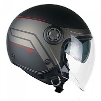 [해외]SKA-P 1SHG Zen City 오픈 페이스 헬멧 9140182653 Matt Red / Black