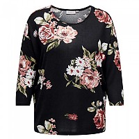 [해외]ONLY CARMAKOMA Alba 3/4 소매 티셔츠 139790084 Black / Aop Rose Bouquet Flowers