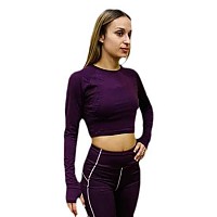 [해외]엄브로 프로 Training Cropped 긴팔 티셔츠 3140115296 Potent Purple / Mauve Shadows