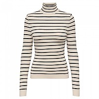 [해외]ONLY Karol Knit 긴팔 하이넥 티셔츠 139757134 Whitecap Gray / Stripes Black Small Stripes