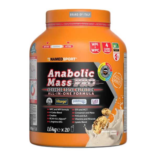 [해외]NAMED SPORT 유장 단백질 Anabolic Mass 프로 1.6 킬로그램 쿠키 12140290929 Orange
