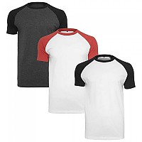 [해외]BUILD YOUR BRAND BY007A 반팔 티셔츠 3 단위 140308205 White / Black / White / Red / Charcoal / Black