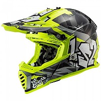 [해외]LS2 MX437 Fast Evo 오프로드 헬멧 9137329650 Crusher Black / Hi Vis Yellow