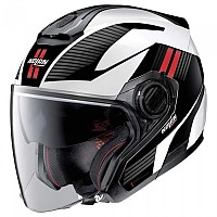 [해외]놀란 오픈 페이스 헬멧 N40-5 Crosswalk N-COM 9140469202 Metal White / Black / Red