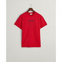 [해외]간트 로고 Script Printed 반팔 티셔츠 140565916 Ruby Red