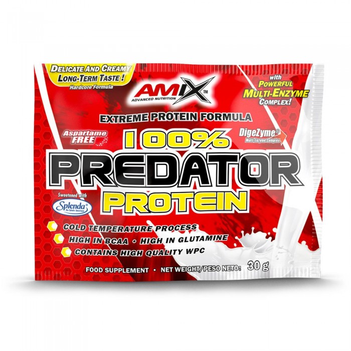 [해외]AMIX 유청 단백질 단일 용량 딸기 Predator 30gr 12140502763 Red