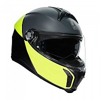 [해외]AGV Tourmodular 모듈형 헬멧 9140462510 Perception Matt Black / Yellow Fluo