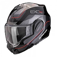 [해외]SCORPION EXO-테크 EVO 프로 Commuta 컨버터블 헬멧 9140546519 Black / Silver / Red