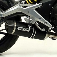 [해외]ARROW 카본 엔드 캡이 포함된 승인된 알루미늄 다크 Kawasaki Versys Race-테크 650 ´15-16 공인 머플러 9140448999 Black