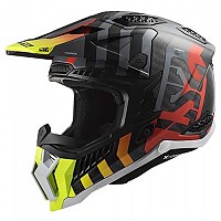 [해외]LS2 모토크로스 헬멧 MX703 Carbon X-포스 Barrier 9140764401 High vision Yellow / Red