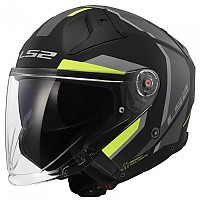 [해외]LS2 오픈 페이스 헬멧 OF603 Infinity II Focus 9140764442 Matt Black / High Vision Yellow