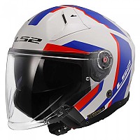 [해외]LS2 오픈 페이스 헬멧 OF603 Infinity II Focus 9140764443 White / Blue / Red