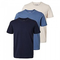 [해외]SELECTED 반소매 티셔츠 Cormac 3 단위 140833113 Sky Captain / Pack /Mid Blue /Oatmeal