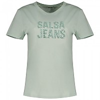 [해외]SALSA JEANS Embroidered 로고 반팔 티셔츠 140516521 Medium Green