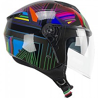 [해외]CGM 126S Iper Disco 오픈 페이스 헬멧 9140616832 Graphit / Green / Fuchsia
