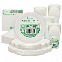 [해외]AKTIVE 일회용 식기 Biodegradable 180 조각 6138510263 White