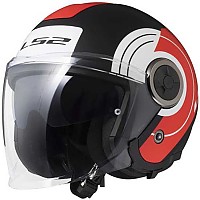 [해외]LS2 OF620 Classy Disko 오픈 페이스 헬멧 9140764449 Black / Red / White