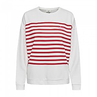 [해외]JDY 스웨트 셔츠 Ivy 140861122 Cloud Dancer / Stripes High Risk Red W. Love Print