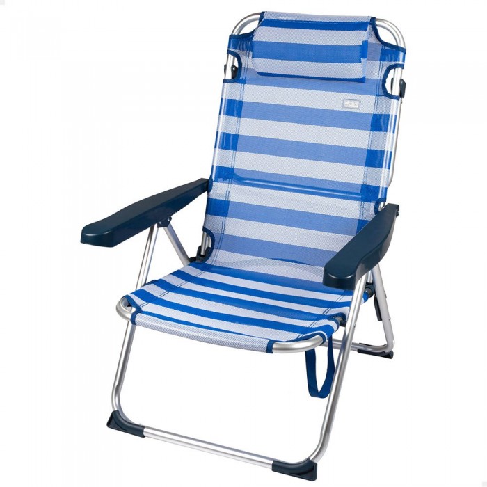 [해외]AKTIVE 해변과 라운지 의자 2 1 1 쿠션이 있는 접이식 줄무늬 6140581850 Multicolor