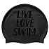 [해외]BUDDYSWIM 수영 모자 Live Love Swim Silicone 6136860763 Black