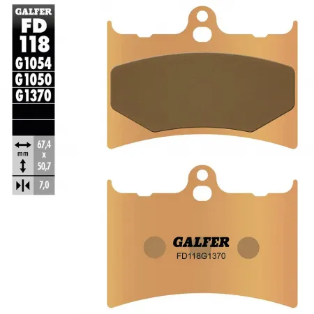 GALFER FD118-G1370 소결 디스크 브레이크 패드 3142309723