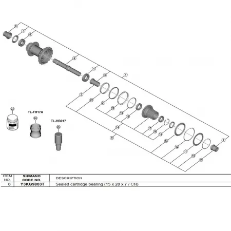 시마노 15 x 28 x 7 FH-M9210-B Y3KG9803T 실링링 3142845327