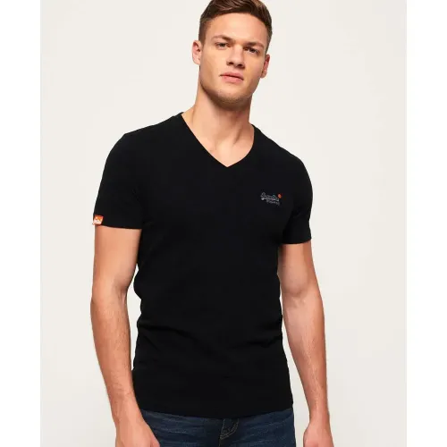 슈퍼드라이 Orange Label 빈티지 Embroidered 반팔 V넥 티셔츠 136840852