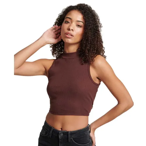 슈퍼드라이 Cropped Mock Neck 나시 상의 139498223